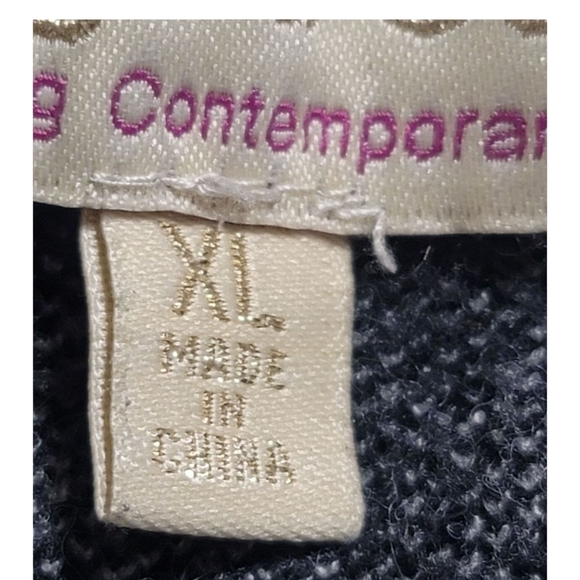 SAGE & OAK - XL Black and White Floral Zip Vest - Picture 5 of 6